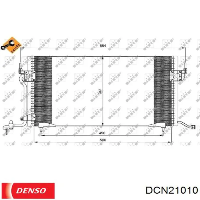Радиатор кондиционера DCN21010 Denso