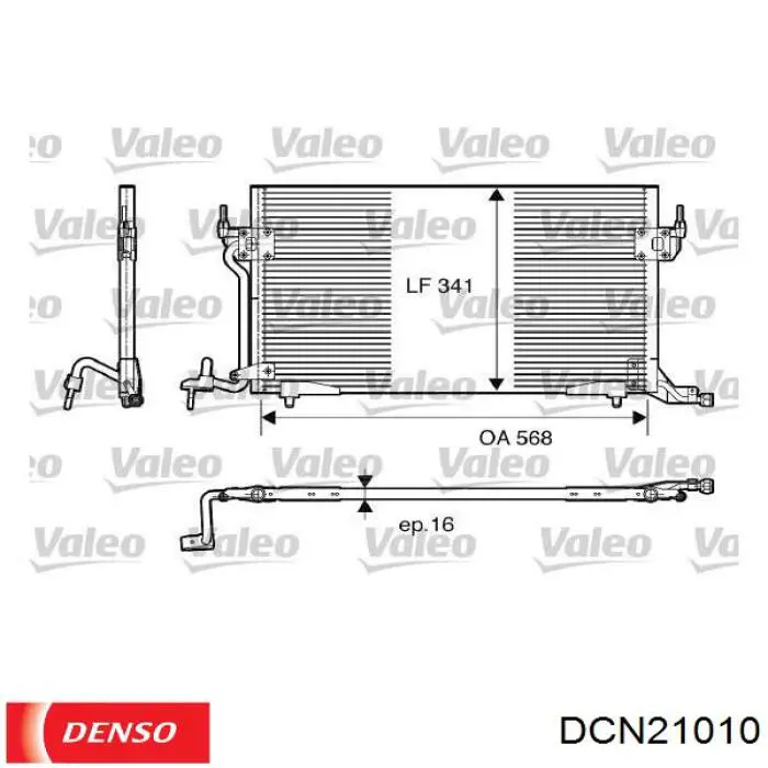 Конденсатор кондиционера Denso DCN21010 цена, от 80.02 USD