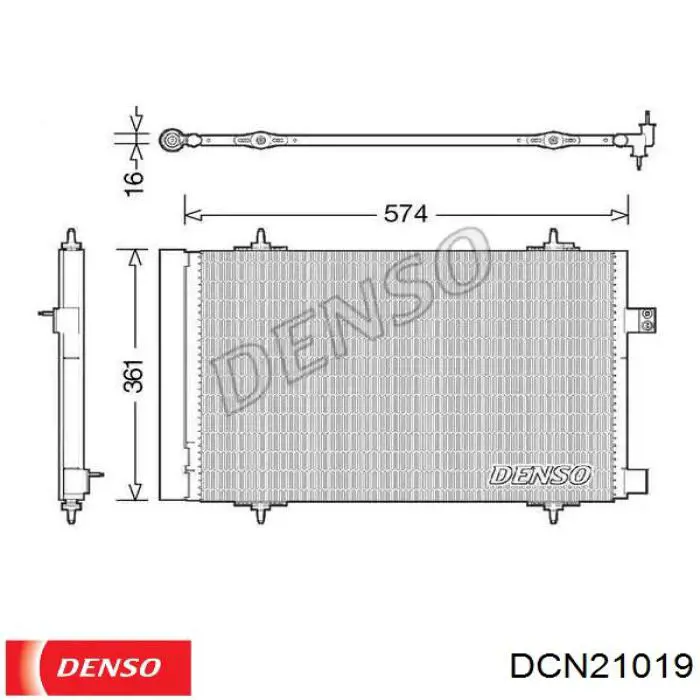 DCN21019 Denso радиатор кондиционера