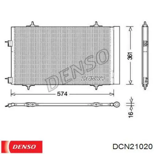 Радиатор кондиционера DCN21020 Denso