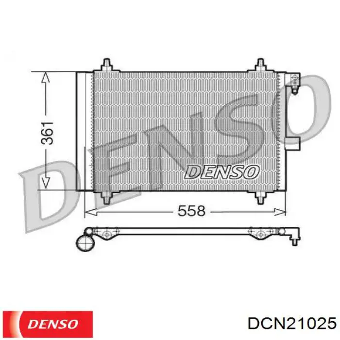 DCN21025 Denso радиатор кондиционера