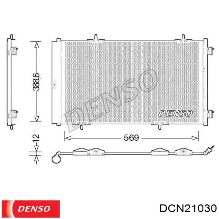 DCN21030 Denso радиатор кондиционера