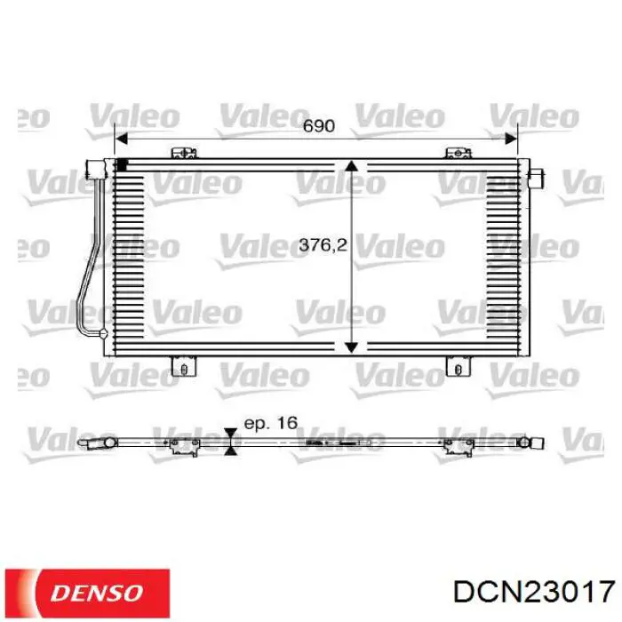 Купить DCN23017 Denso Радиатор системы охлаждения кондиционера