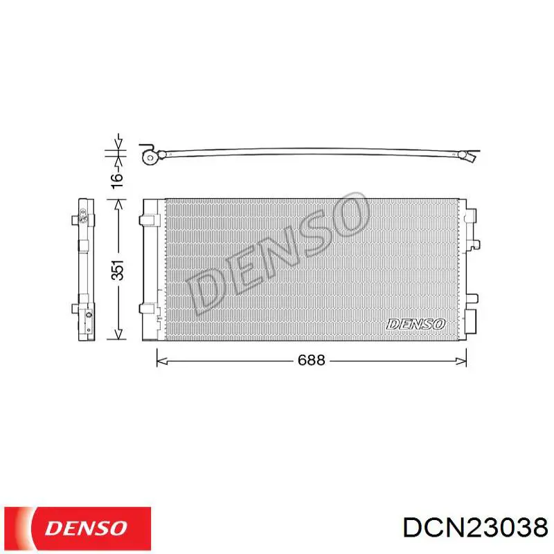 Радиатор кондиционера DENSO DCN23038