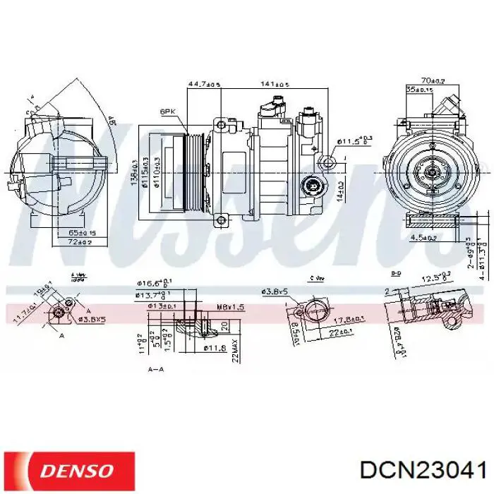 Радиатор кондиционера DCN23041 Denso