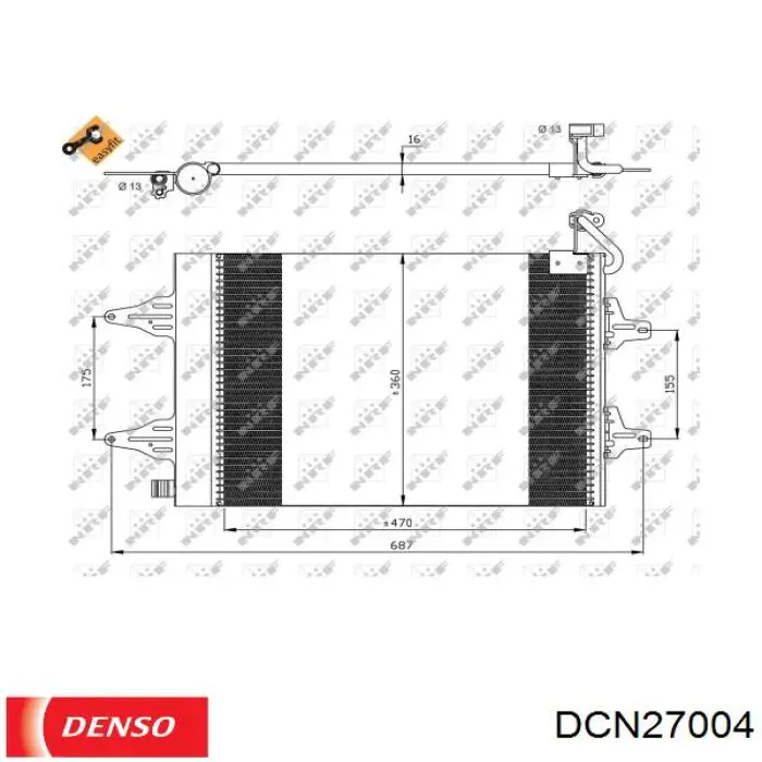 Condensador aire acondicionado DCN27004 Denso