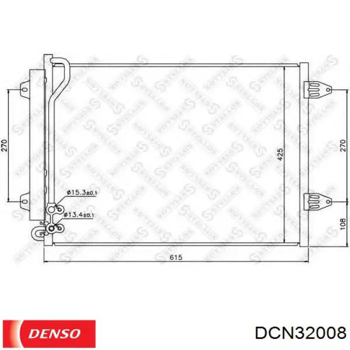 Радиатор охлаждения кондиционера Denso DCN32008