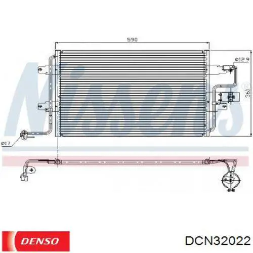 Радиатор кондиционера DCN32022 Denso