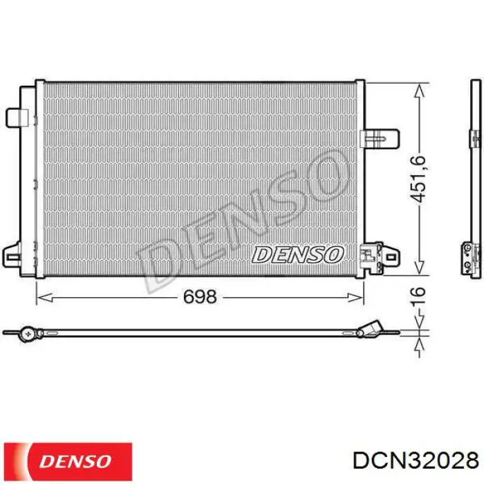 Конденсатор кондиционера Denso DCN32028 цена, от 172.73 USD