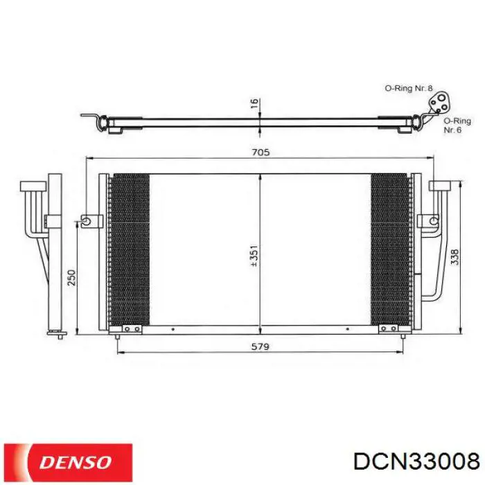 Радиатор кондиционера DCN33008 Denso