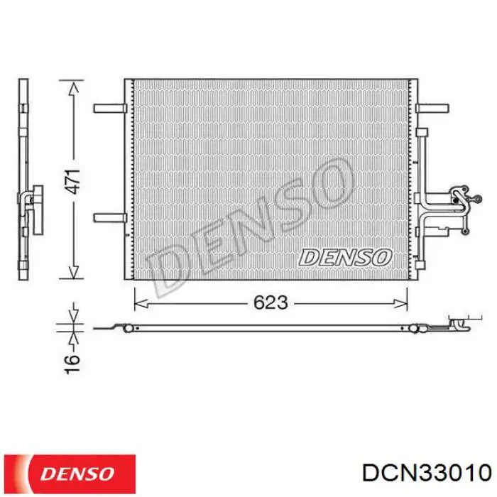 Радиатор кондиционера DCN33010 Denso