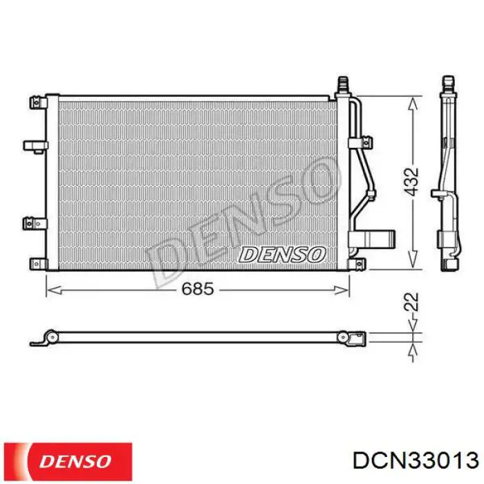 Радиатор кондиционера DCN33013 Denso