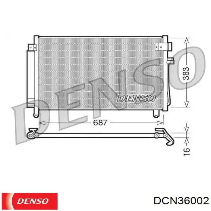 Радиатор кондиционера Denso DCN36002