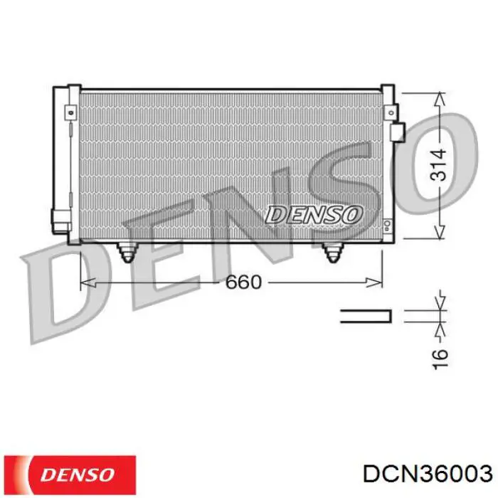 Condensador aire acondicionado DCN36003 Denso