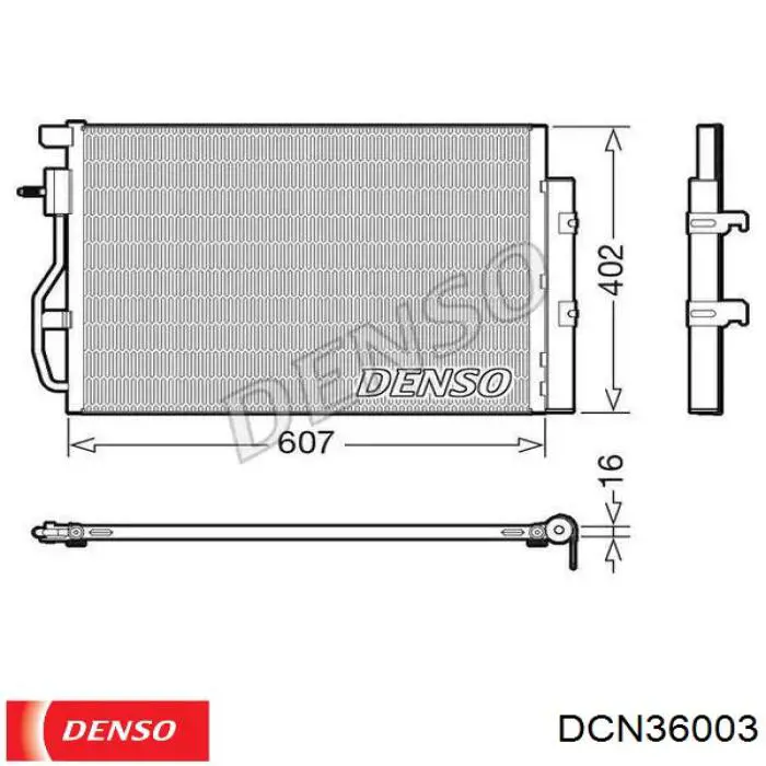 Купить DCN36003 Denso Радиатор системы охлаждения кондиционера