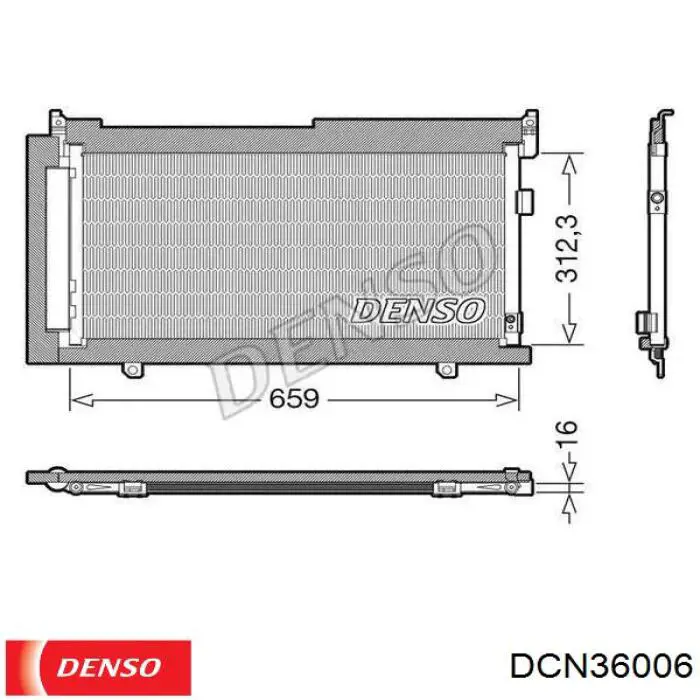 Радиатор кондиционера DCN36006 Denso