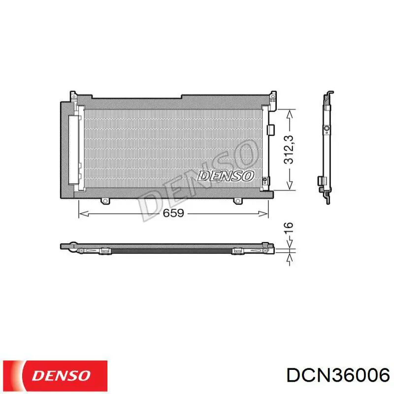 Конденсатор кондиционера Denso DCN36006 цена, от 84.77 USD
