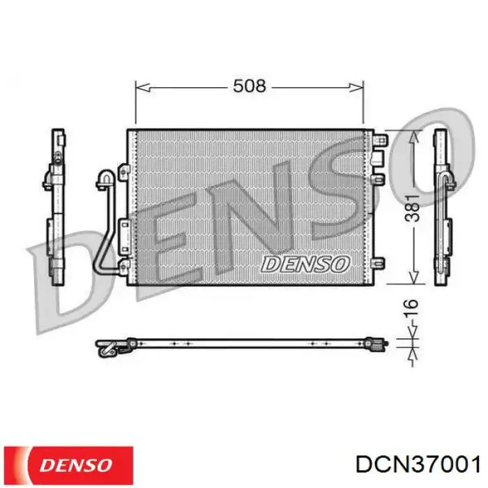 Радиатор кондиционера DCN37001 Denso