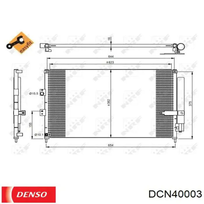 Радиатор кондиционера DCN40003 Denso