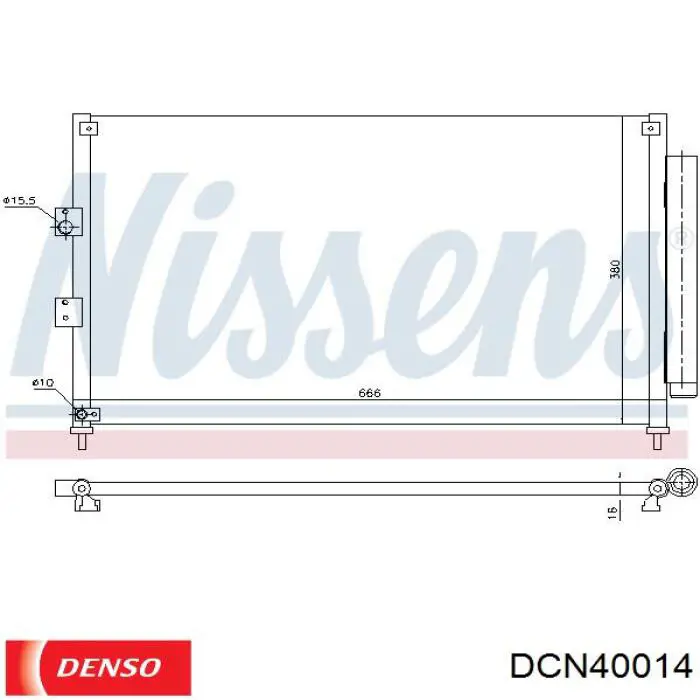 Конденсатор кондиционера Denso DCN40014 цена, от 57.37 USD