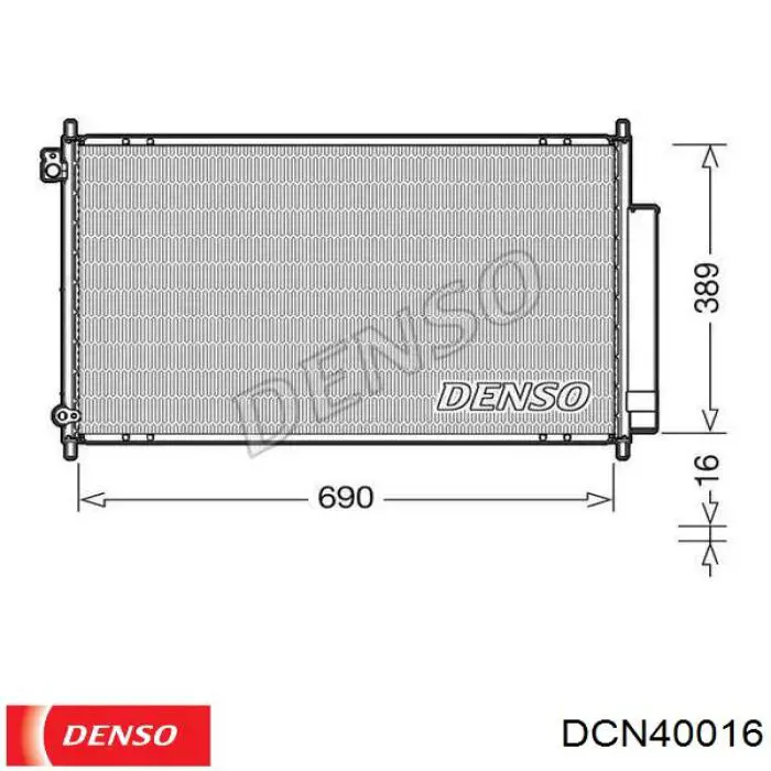 Радиатор кондиционера DCN40016 Denso