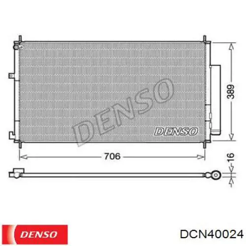 DCN40024 Denso radiador de aparelho de ar condicionado