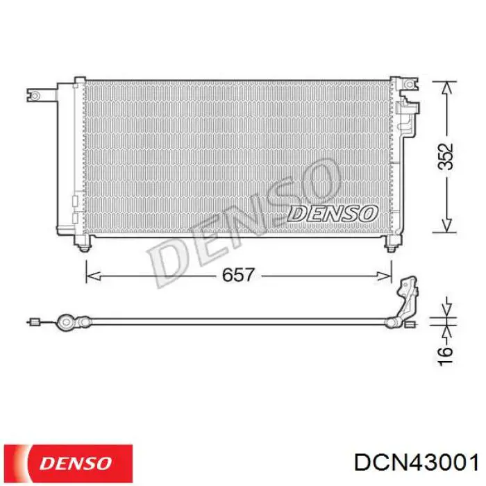 Радиатор кондиционера DCN43001 Denso