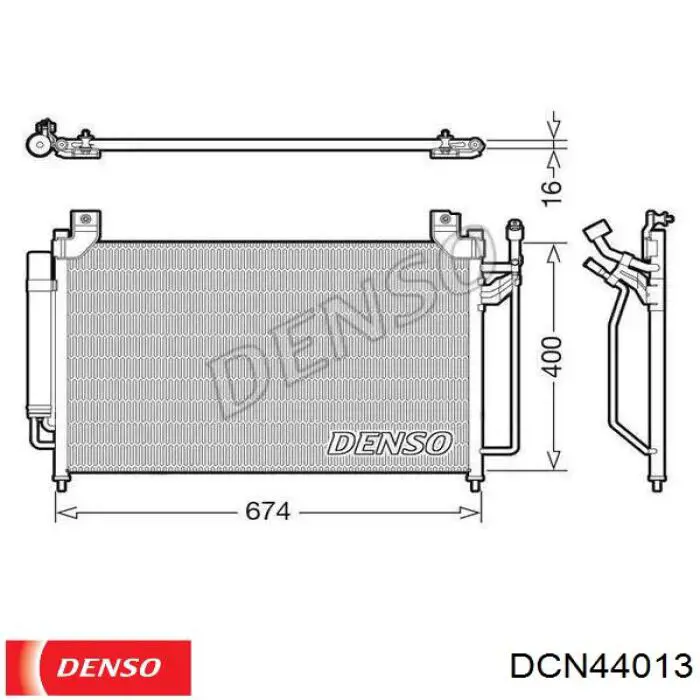 DCN44013 Denso радиатор кондиционера