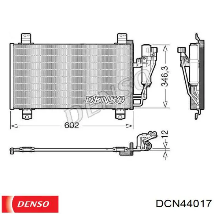 DCN44017 Denso radiador de aparelho de ar condicionado