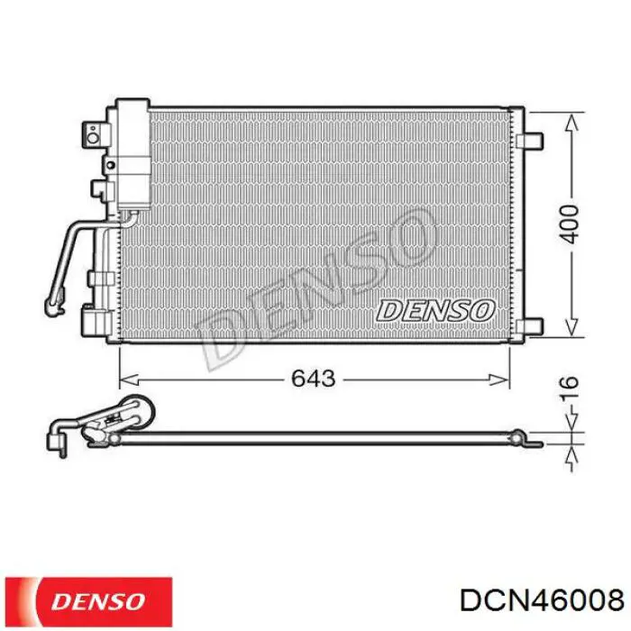 Радиатор кондиционера DCN46008 Denso