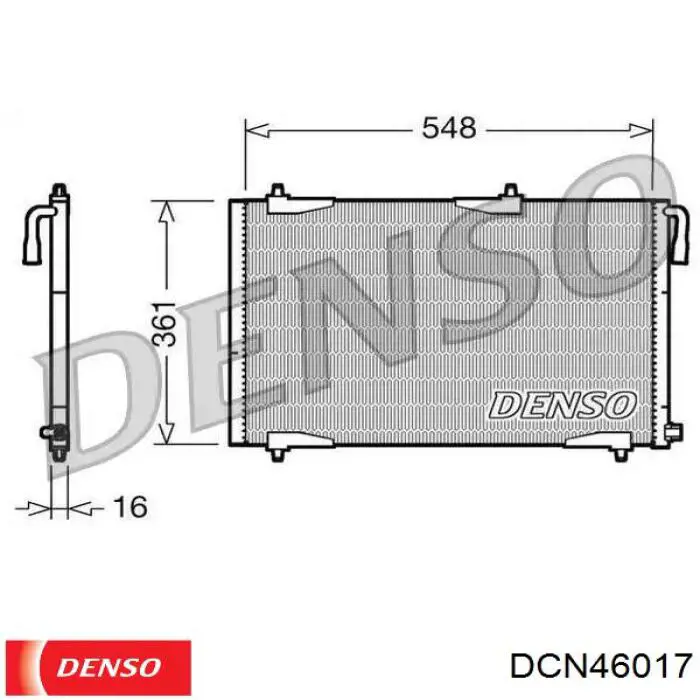 Конденсатор кондиционера Denso DCN46017 цена, от 176.07 USD