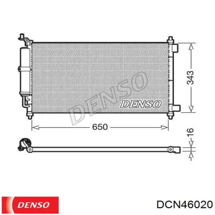 DCN46020 Denso radiador de aparelho de ar condicionado