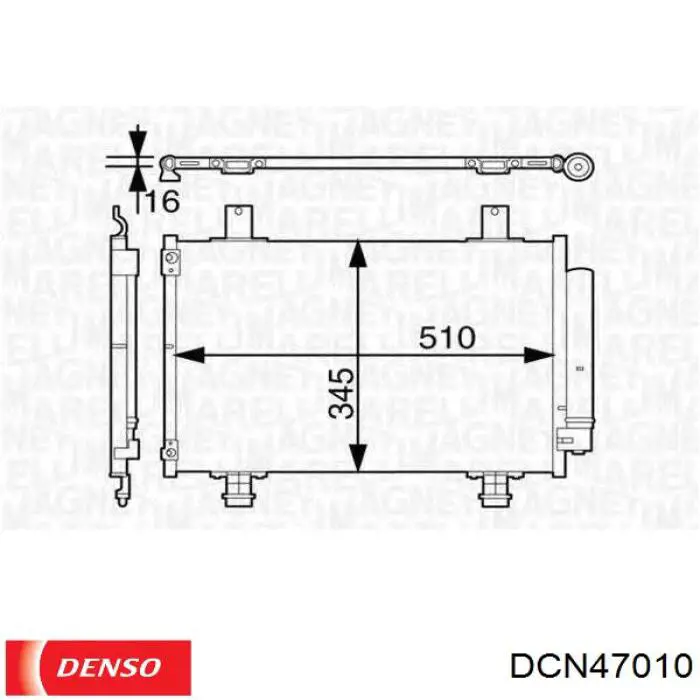 Купить DCN47010 Denso Радиатор системы охлаждения кондиционера