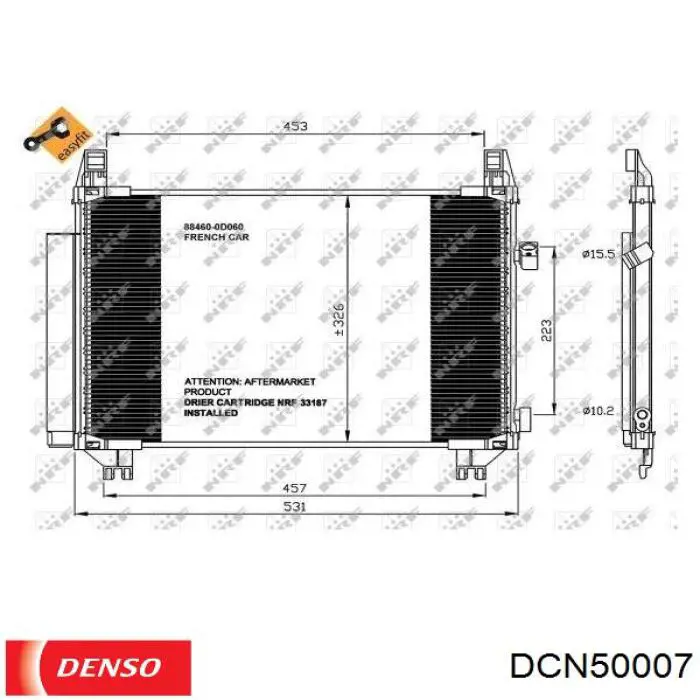 Condensador aire acondicionado DCN50007 Denso