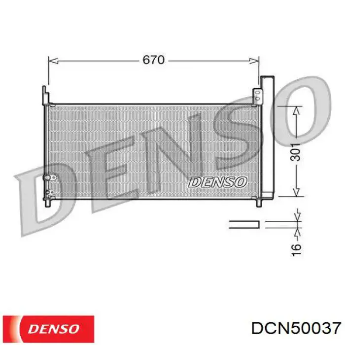Радиатор кондиционера Denso DCN50037