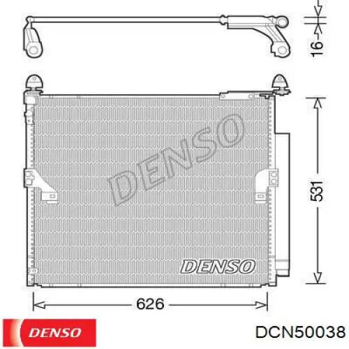 DCN50038 Denso radiador de aparelho de ar condicionado