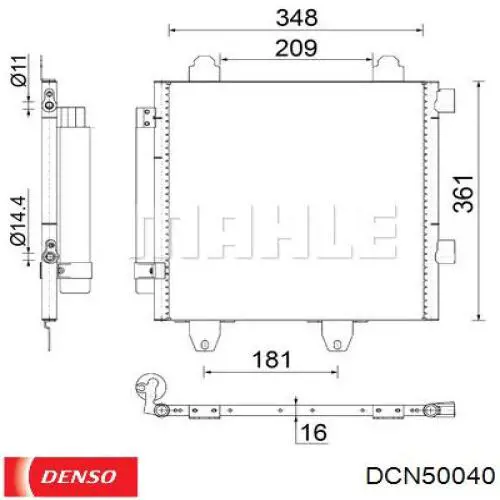 Конденсатор кондиционера Denso DCN50040 цена, от 81.54 USD