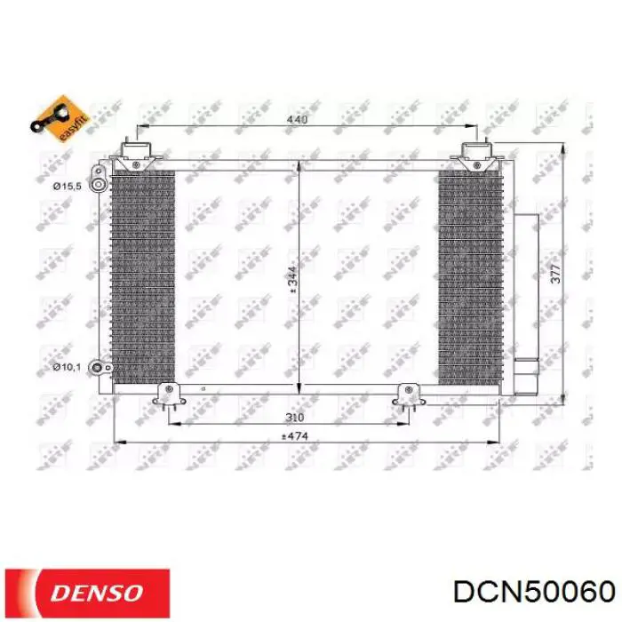 Конденсатор кондиционера Denso DCN50060 цена, от 89.15 USD