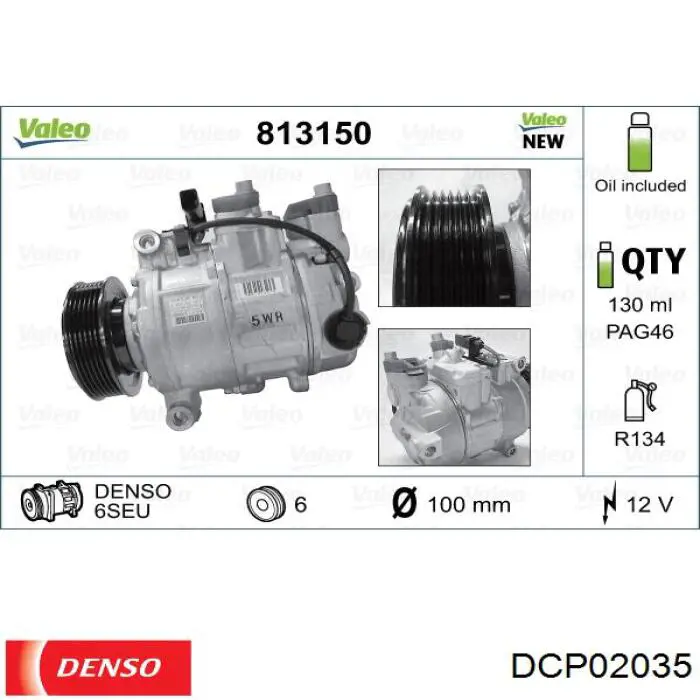 Купить DCP02035 Denso Компрессор климатической установки