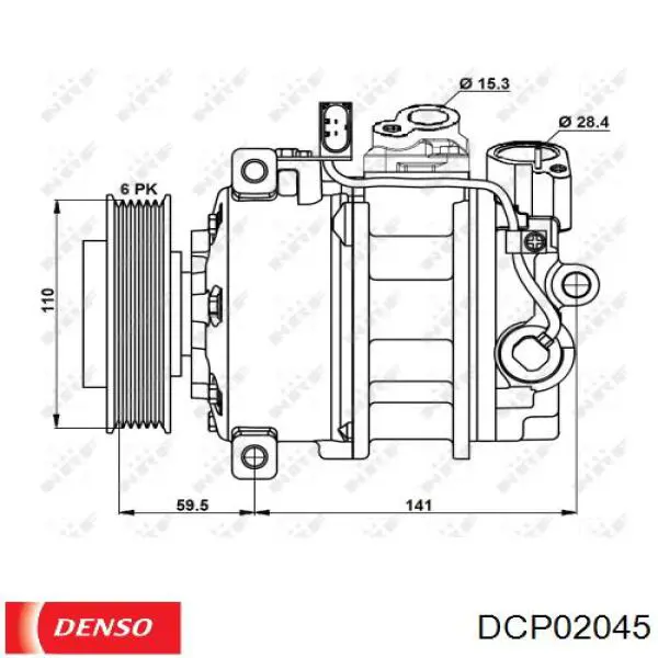 Купить DCP02045 Denso Компрессор климатической установки