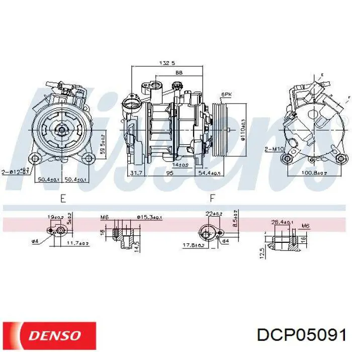 Компрессор кондиционера DCP05091 Denso