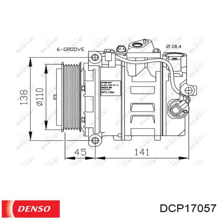 Купить DCP17057 Denso Компрессор климатической установки