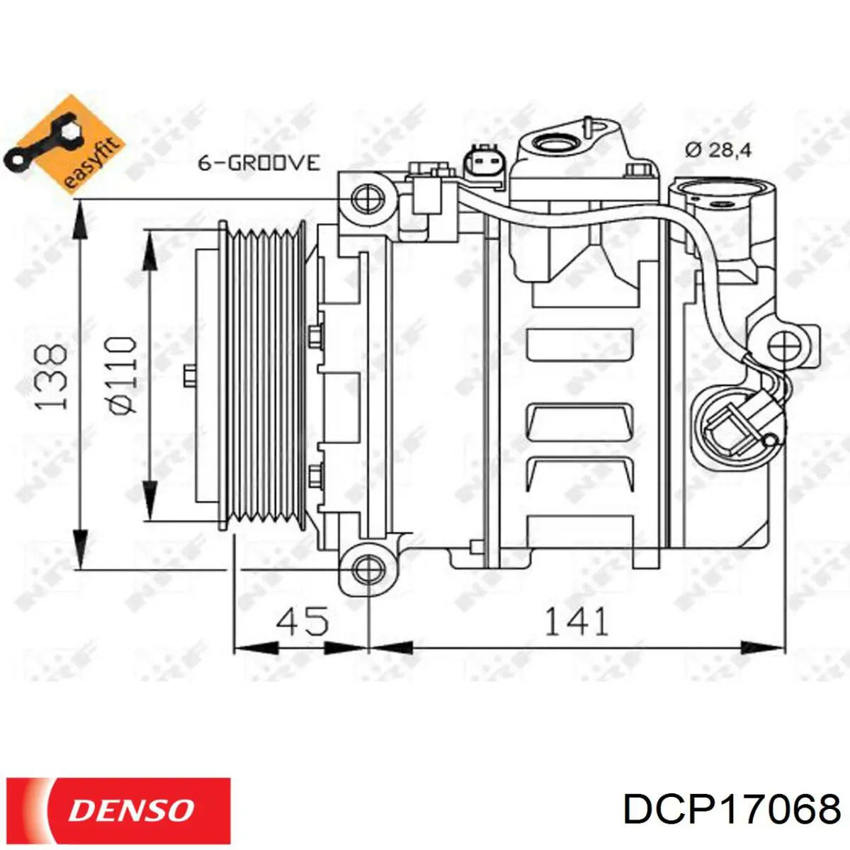 Компрессор кондиционера DCP17068 Denso