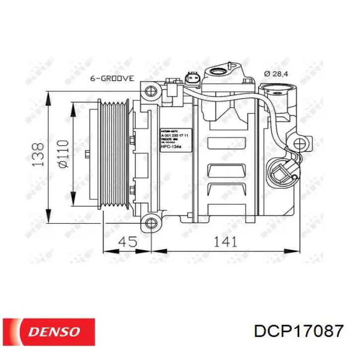 Компрессор кондиционера DCP17087 Denso