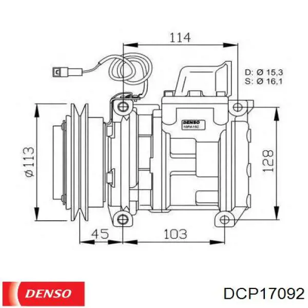 Compresor de aire acondicionado DCP17092 Denso