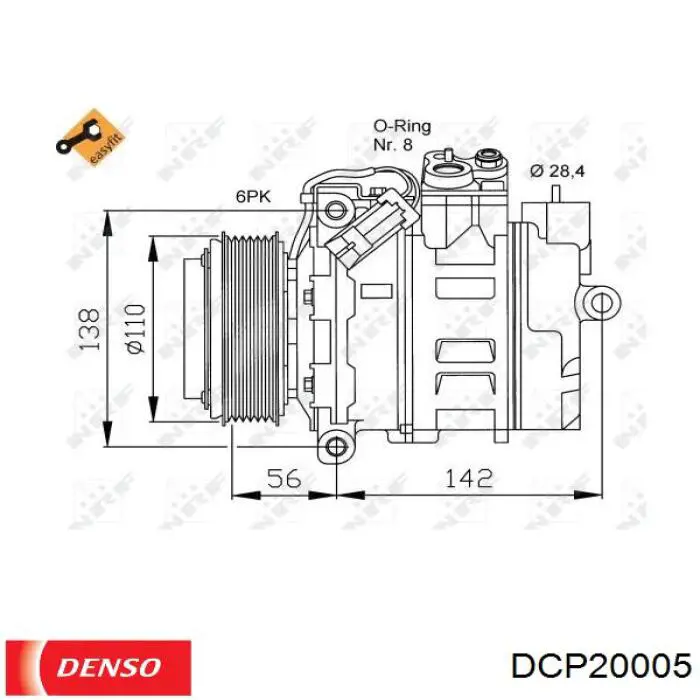 Купить DCP20005 Denso Компрессор климатической установки