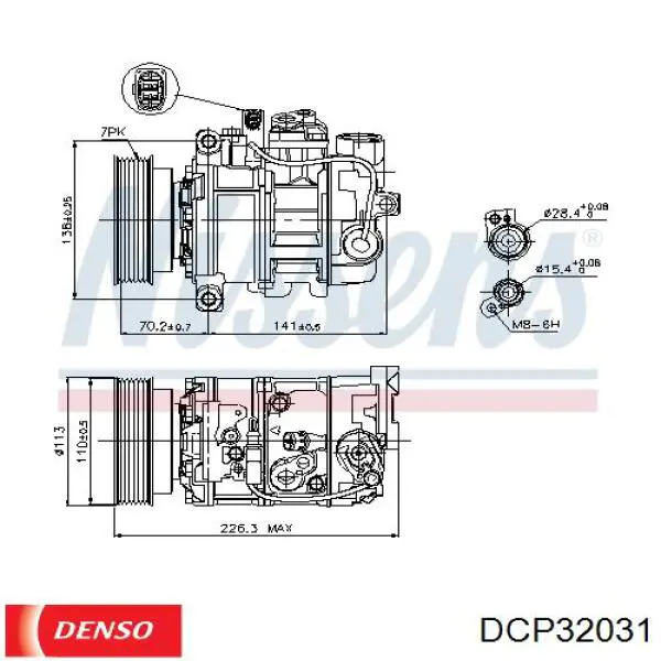 Купить DCP32031 Denso Компрессор климатической установки