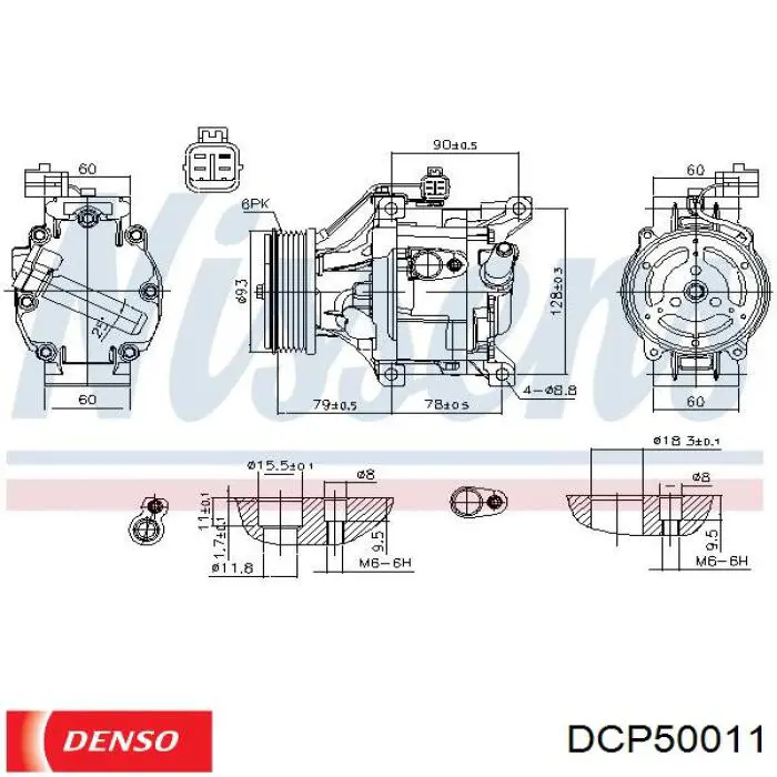 Compresor de aire acondicionado DCP50011 Denso