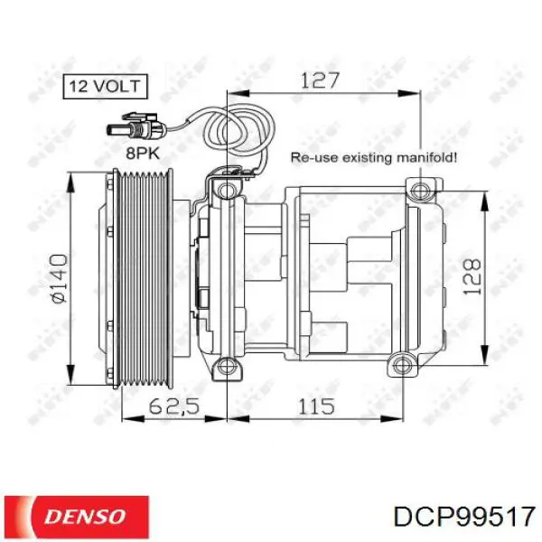 Компрессор кондиционера DCP99517 Denso