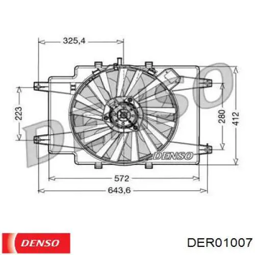 DER01007 Denso диффузор радиатора охлаждения